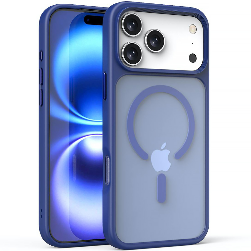TPU+PC чехол Metal Buttons with Magnetic Fit для Apple iPhone 18 Pro Max / 17 Pro Max (6.9"), Синий / Navy Blue, TPU+PC, купить оптом с доставкой