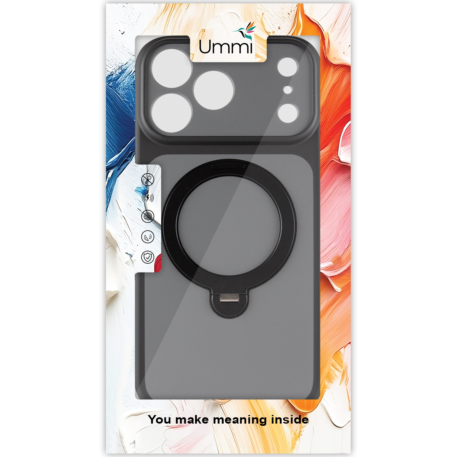 Чохол Ummi Full Camera with Magnetic Fit HQ Ring для Apple iPhone 18 Pro / 17 Pro (6.3"), Black 1, TPU+PC, купити оптом з доставкою