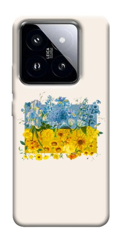 Чохол itsPrint Flower flag для Xiaomi 14 Pro, love ukraine, купити оптом з доставкою