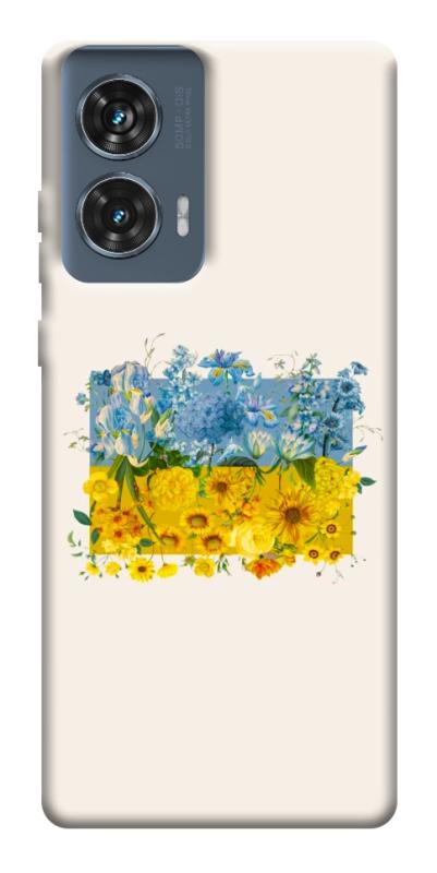 Чохол itsPrint Flower flag для Motorola Edge 50 Fusion, love ukraine, купити оптом з доставкою