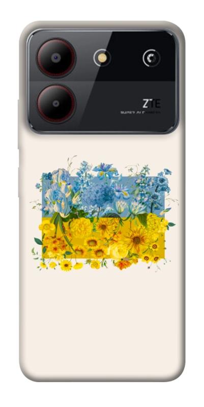Чохол itsPrint Flower flag для ZTE Blade A54 4G, love ukraine, купити оптом з доставкою