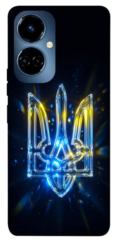 Чохол itsPrint Glass trident для TECNO Camon 19 (CI6n) / 19 Pro (CI8n), love ukraine, купити оптом з доставкою