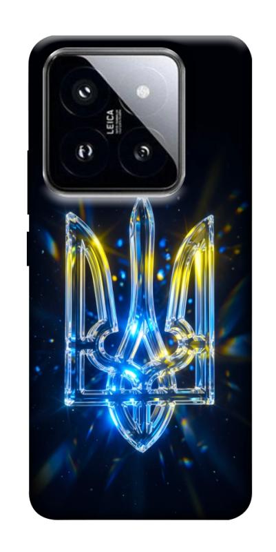Чохол itsPrint Glass trident для Xiaomi 14 Pro, love ukraine, купити оптом з доставкою