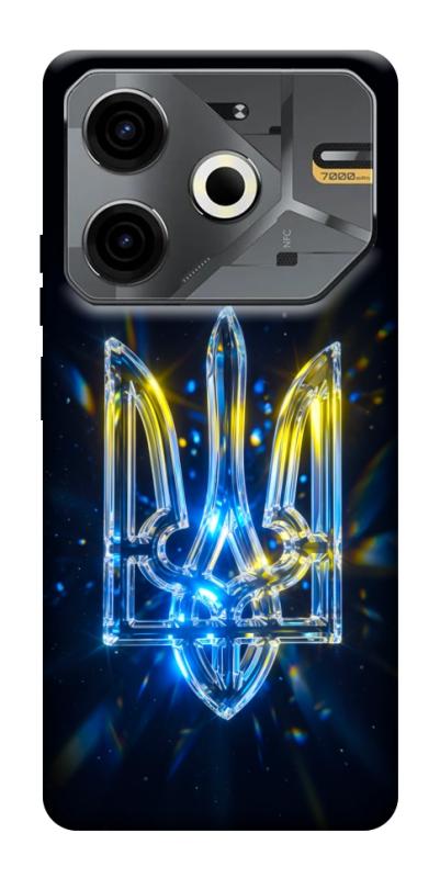Чохол itsPrint Glass trident для TECNO Pova 6 Neo (LI6), love ukraine, купити оптом з доставкою
