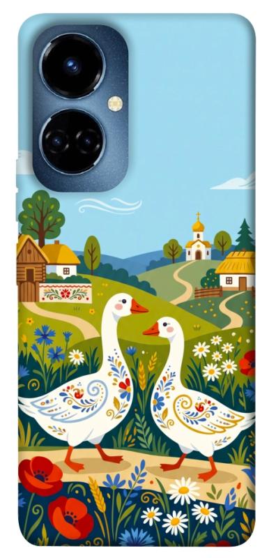 Чохол itsPrint Ukr gooses для TECNO Camon 19 (CI6n) / 19 Pro (CI8n), love ukraine, купити оптом з доставкою