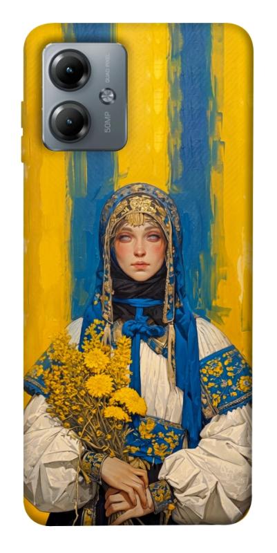 Чохол itsPrint Ukrainian woman для Motorola Moto G14, love ukraine, купити оптом з доставкою