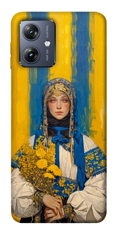 Чохол itsPrint Ukrainian woman для Motorola Moto G54, love ukraine, купити оптом з доставкою