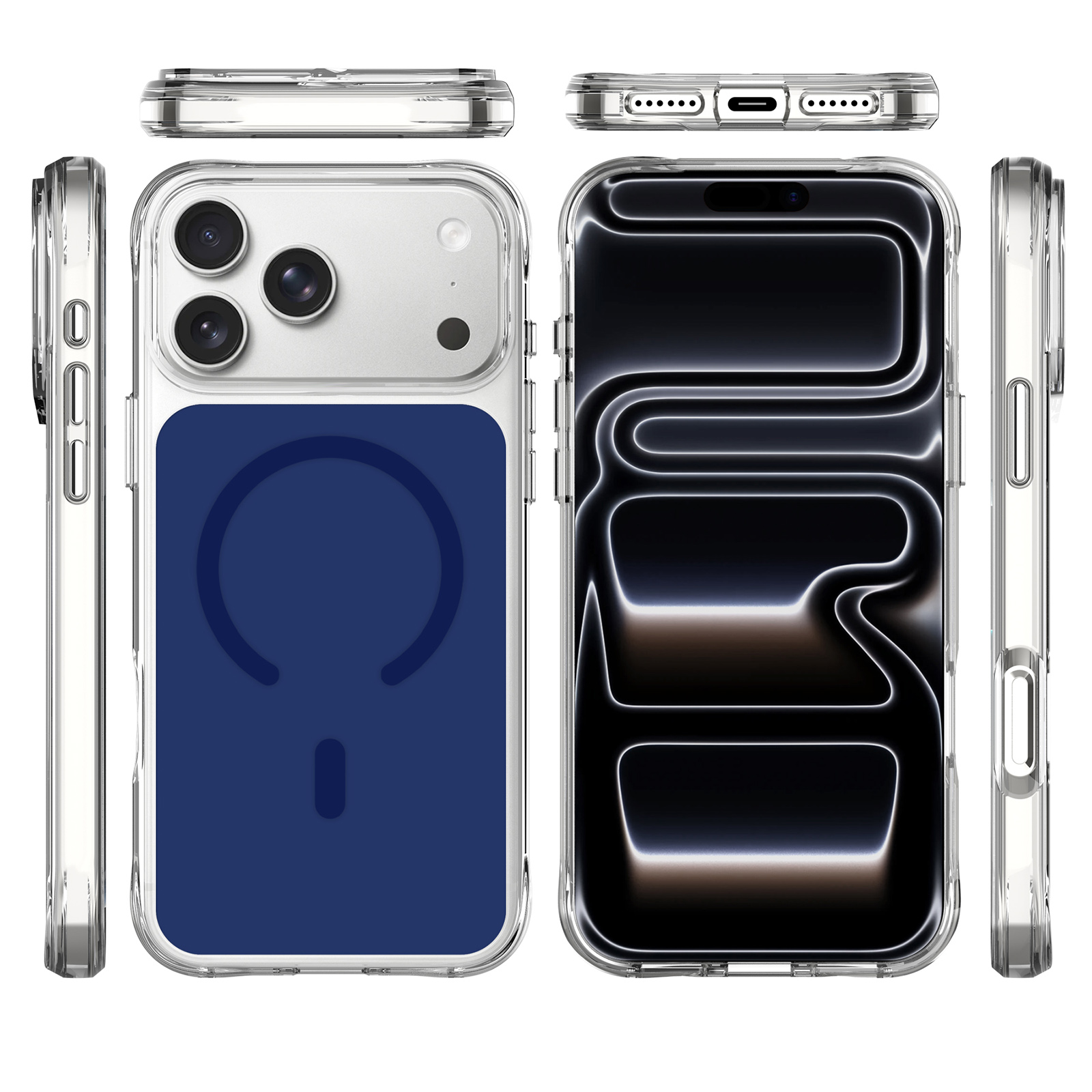 Чехол TPU+PC Space Pure Color with Magnetic Fit для Apple iPhone 17 Pro / 18 Pro (6.3"), Blue 2, TPU+PC, купить оптом с доставкой