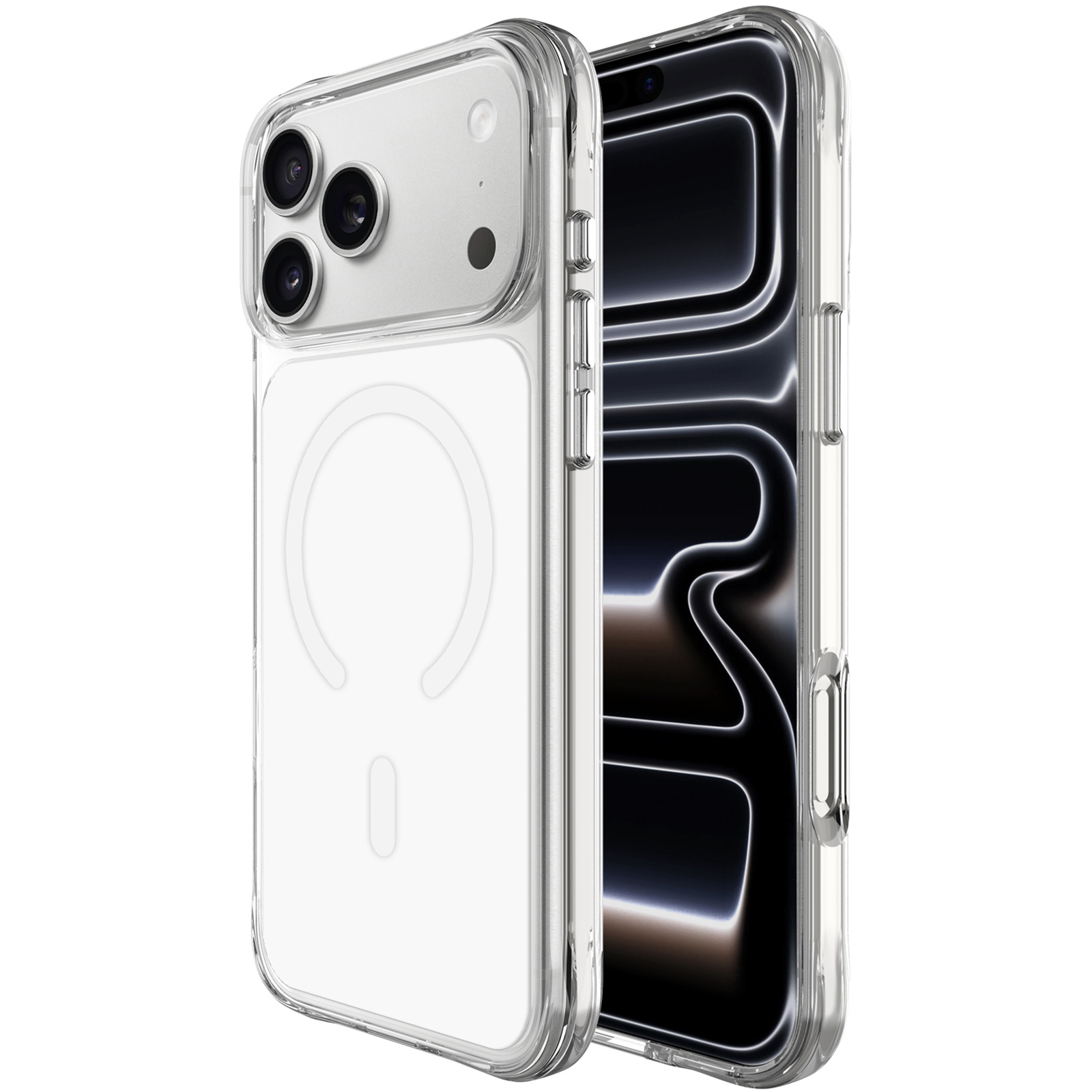 Чехол TPU+PC Space Pure Color with Magnetic Fit для Apple iPhone 17 Pro / 18 Pro (6.3"), White, TPU+PC, купить оптом с доставкой