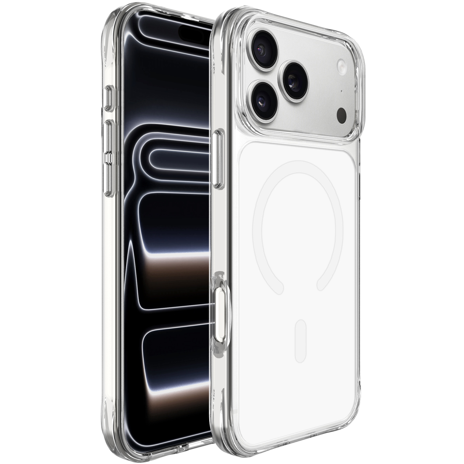 Чехол TPU+PC Space Pure Color with Magnetic Fit для Apple iPhone 17 Pro / 18 Pro (6.3"), White 1, TPU+PC, купить оптом с доставкой