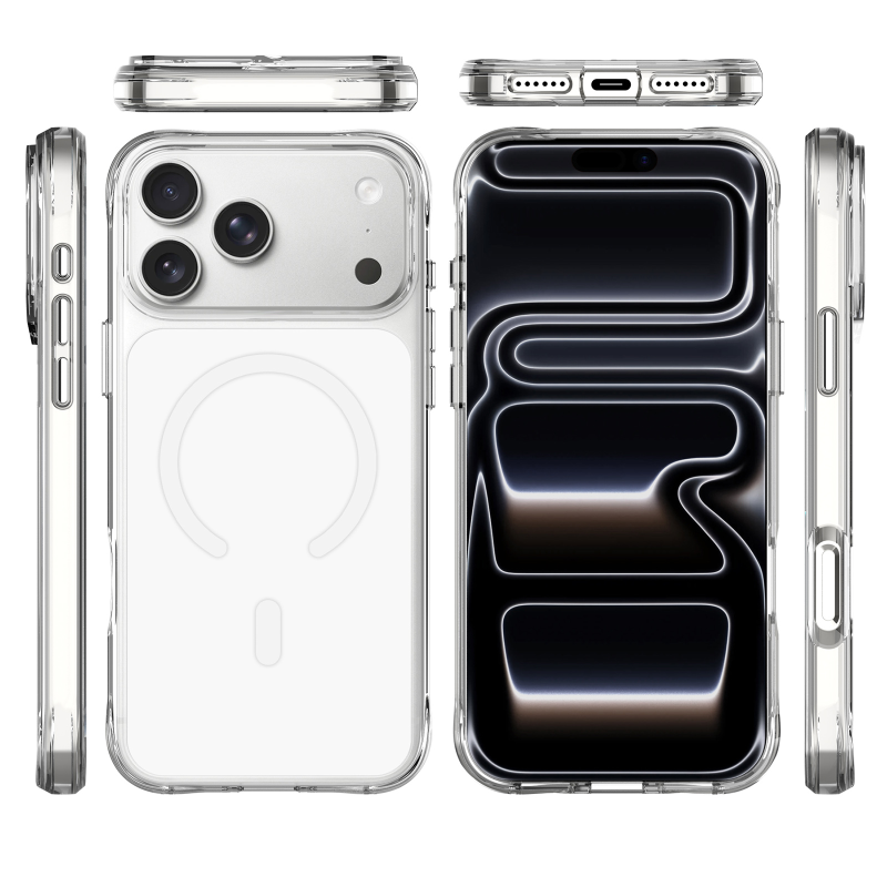 Чехол TPU+PC Space Pure Color with Magnetic Fit для Apple iPhone 17 Pro / 18 Pro (6.3"), White 2, TPU+PC, купить оптом с доставкой