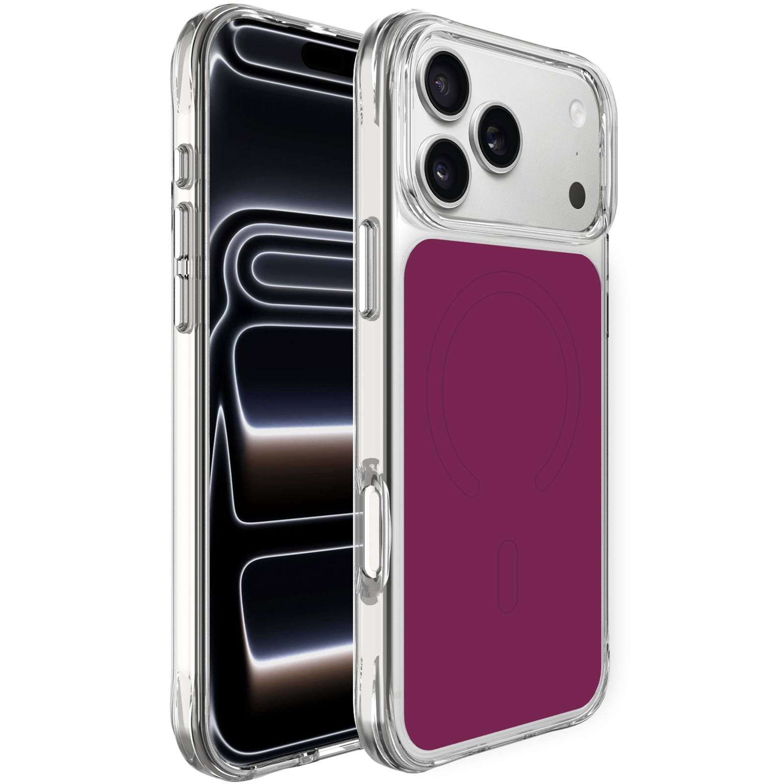 Чохол TPU+PC Space Pure Color with Magnetic Fit для Apple iPhone 17 Pro Max / 18 Pro Max (6.9"), Cherry 1, TPU+PC, купити оптом з доставкою