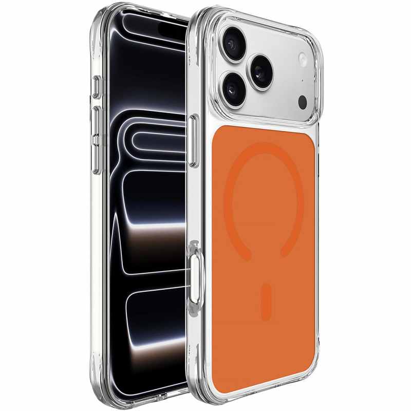 Чохол TPU+PC Space Pure Color with Magnetic Fit для Apple iPhone 17 Pro Max / 18 Pro Max (6.9"), Orange 1, TPU+PC, купити оптом з доставкою