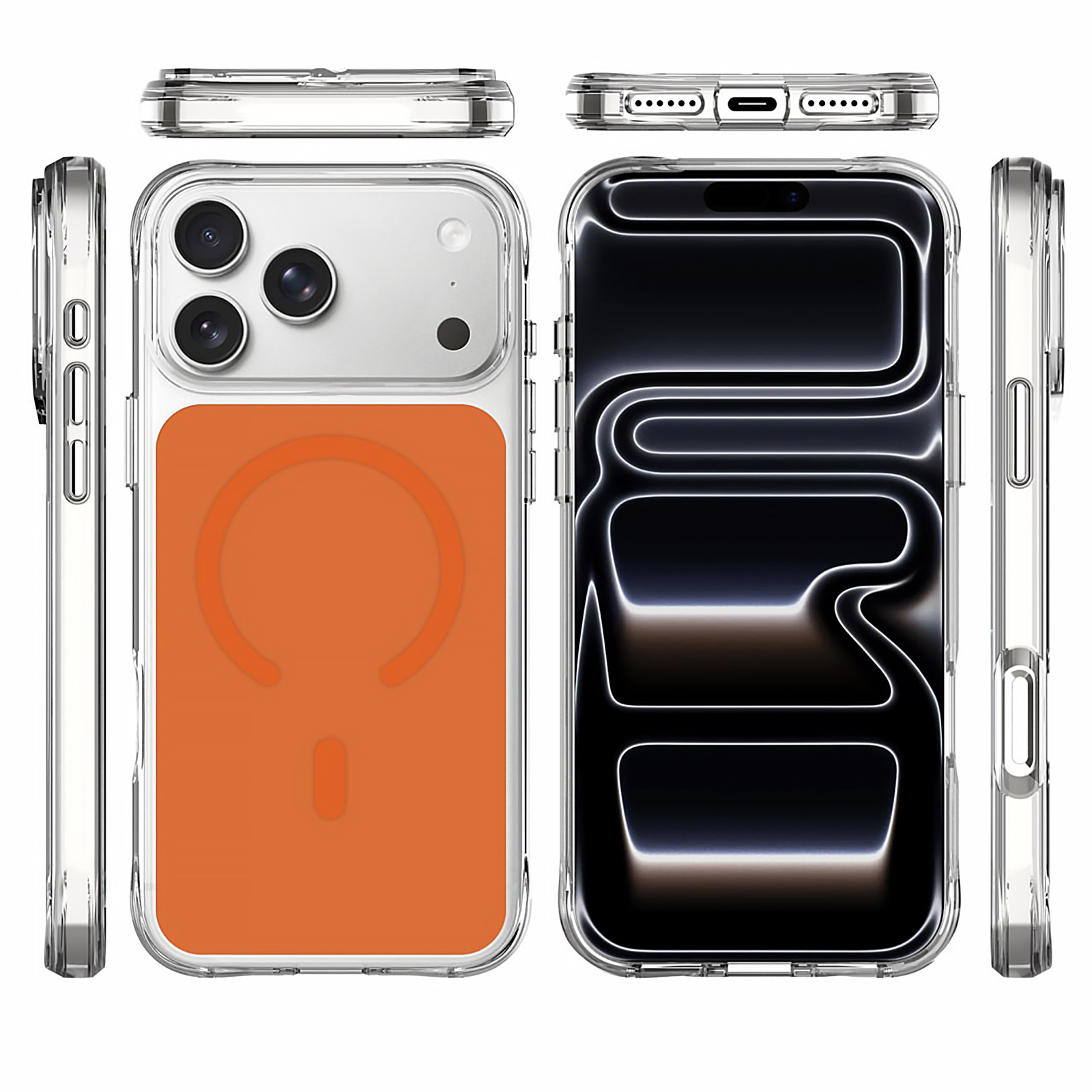 Чохол TPU+PC Space Pure Color with Magnetic Fit для Apple iPhone 17 Pro Max / 18 Pro Max (6.9"), Orange 2, TPU+PC, купити оптом з доставкою