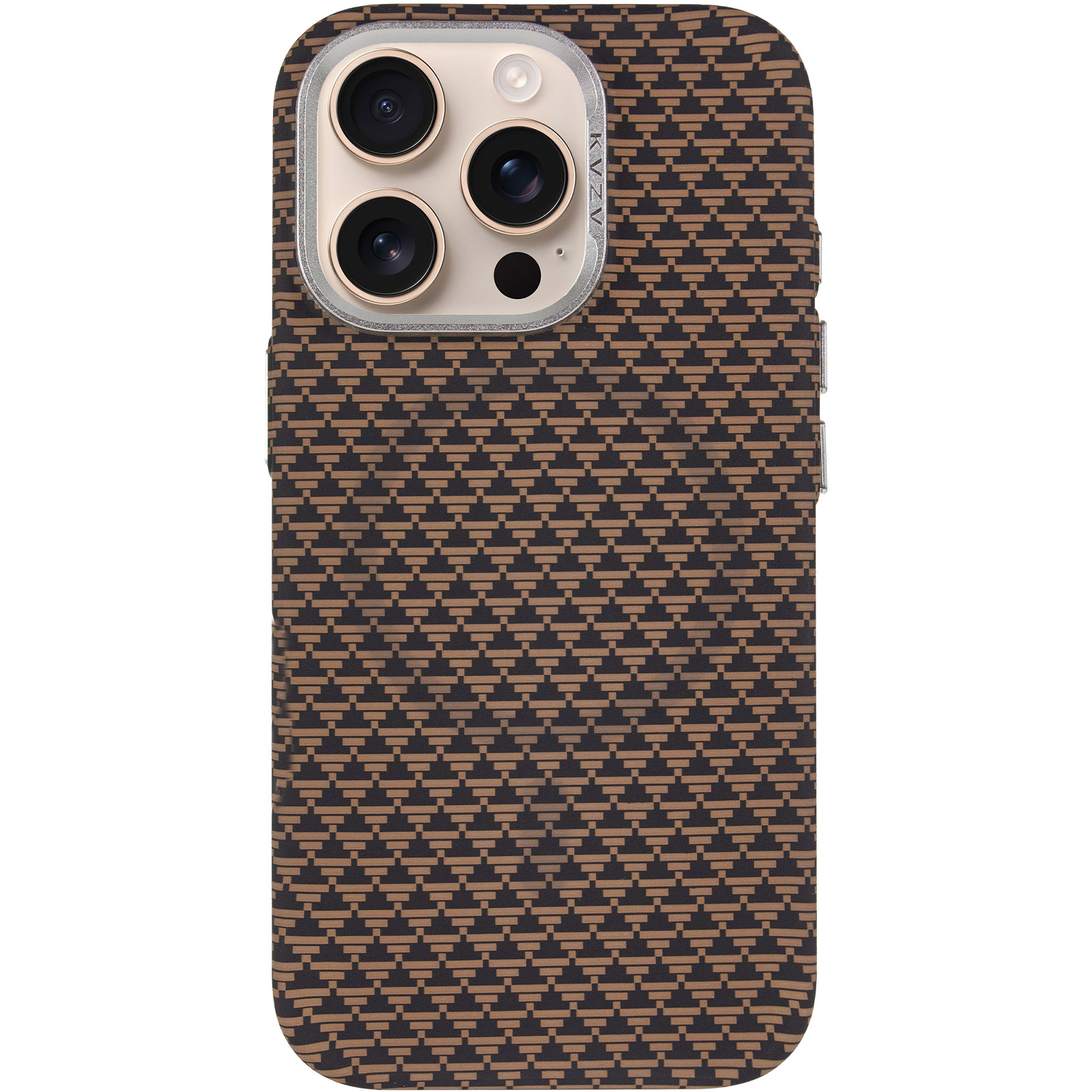 Чехол TPU+PC KVZV Triangular Pattern with Magnetic Fit для Apple iPhone 15 Pro (6.3"), Khaki 1, TPU+PC, купить оптом с доставкой