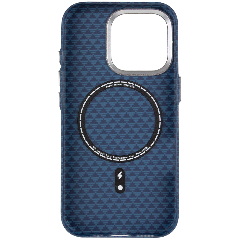 Чехол TPU+PC KVZV Triangular Pattern with Magnetic Fit для Apple iPhone 15 Pro Max (6.9"), Blue 2, TPU+PC, купить оптом с доставкой