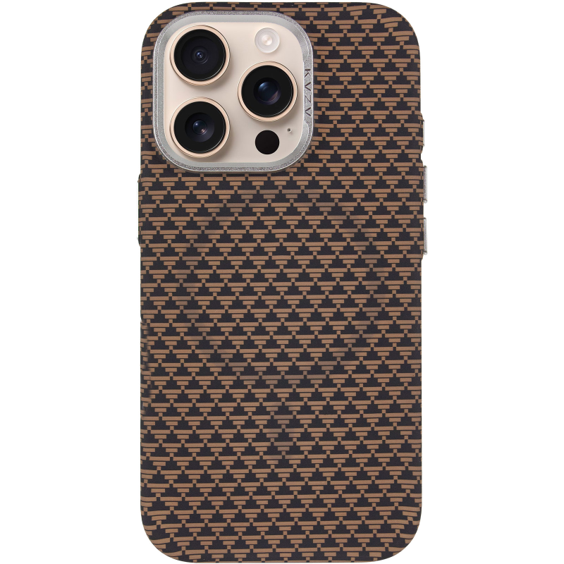 Чехол TPU+PC KVZV Triangular Pattern with Magnetic Fit для Apple iPhone 15 Pro Max (6.9"), Khaki 1, TPU+PC, купить оптом с доставкой