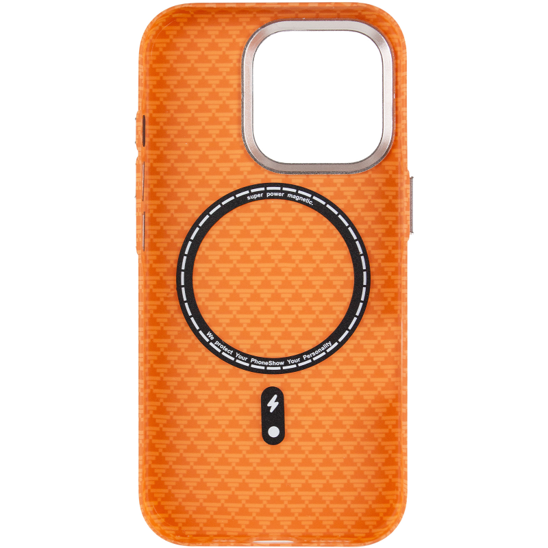 Чехол TPU+PC KVZV Triangular Pattern with Magnetic Fit для Apple iPhone 15 Pro Max (6.9"), Orange 2, TPU+PC, купить оптом с доставкой