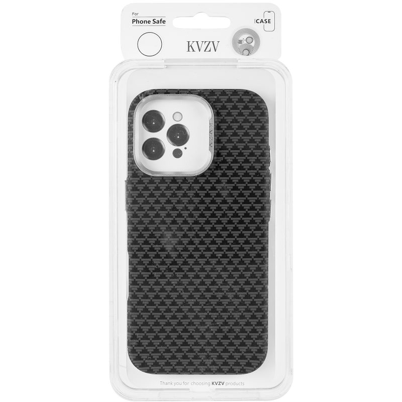 Чехол TPU+PC KVZV Triangular Pattern with Magnetic Fit для Apple iPhone 16 Pro (6.3"), Black 1, TPU+PC, купить оптом с доставкой