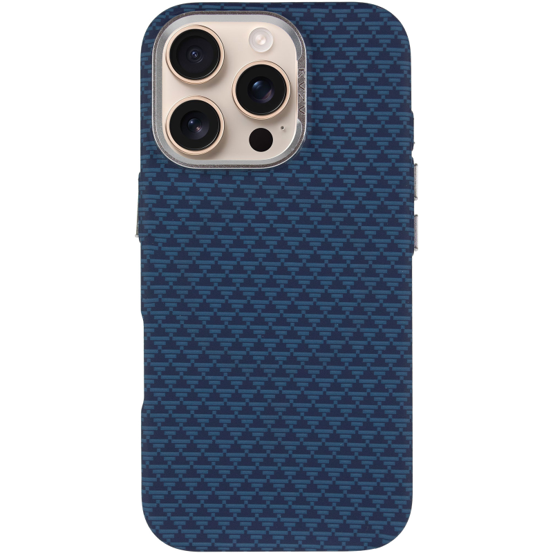 Чехол TPU+PC KVZV Triangular Pattern with Magnetic Fit для Apple iPhone 16 Pro (6.3"), Blue 1, TPU+PC, купить оптом с доставкой