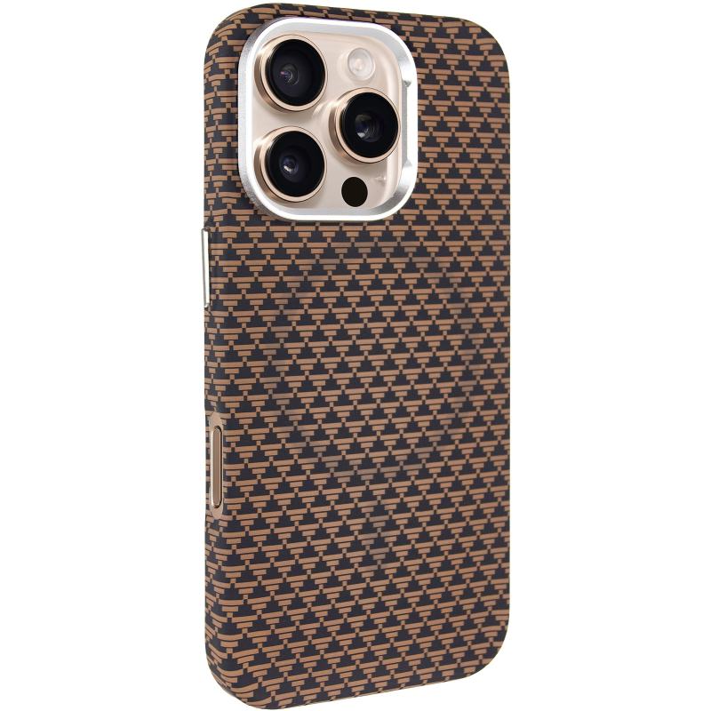 Чехол TPU+PC KVZV Triangular Pattern with Magnetic Fit для Apple iPhone 16 Pro (6.3) на картинке №1