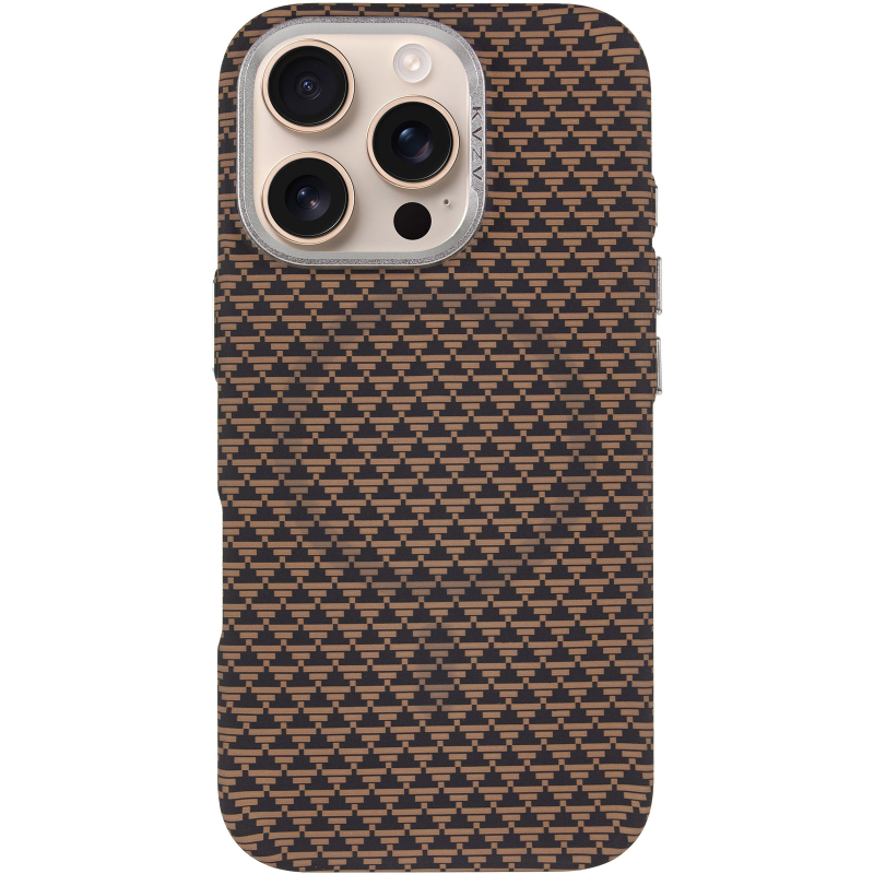 Чехол TPU+PC KVZV Triangular Pattern with Magnetic Fit для Apple iPhone 16 Pro Max (6.9"), Khaki 1, TPU+PC, купить оптом с доставкой