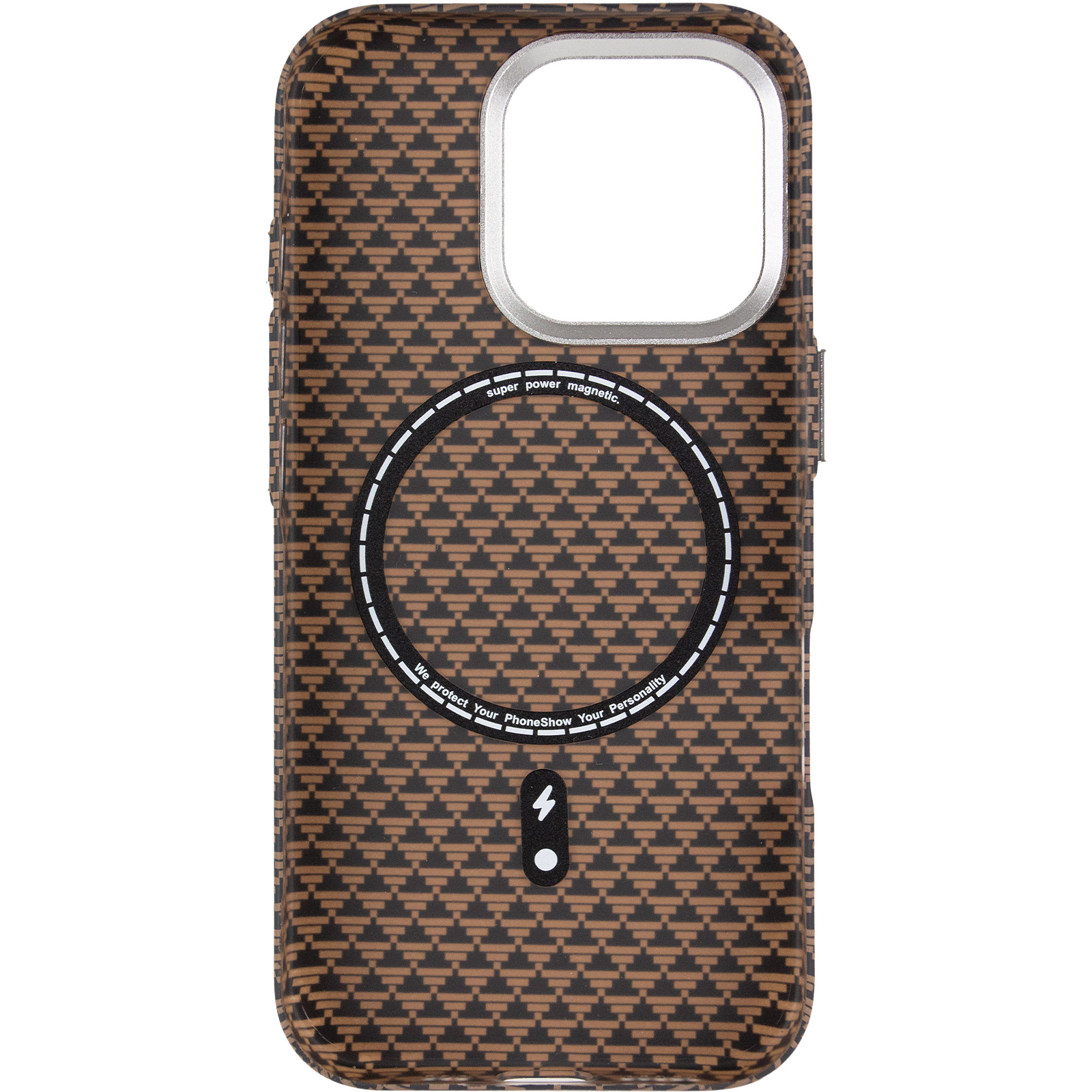 Чехол TPU+PC KVZV Triangular Pattern with Magnetic Fit для Apple iPhone 16 Pro Max (6.9"), Khaki 2, TPU+PC, купить оптом с доставкой