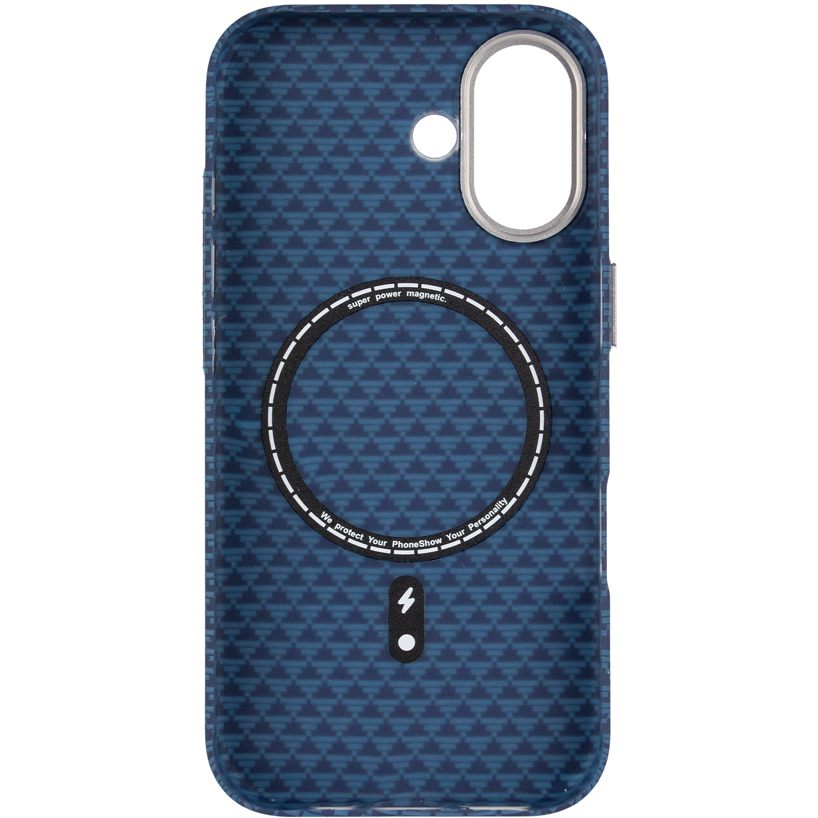 Чехол TPU+PC KVZV Triangular Pattern with Magnetic Fit для Apple iPhone 17 (6.3"), Blue 2, TPU+PC, купить оптом с доставкой