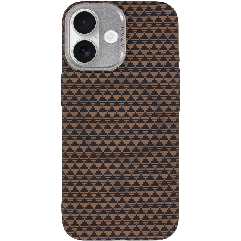 Чехол TPU+PC KVZV Triangular Pattern with Magnetic Fit для Apple iPhone 17 (6.3"), Khaki 1, TPU+PC, купить оптом с доставкой