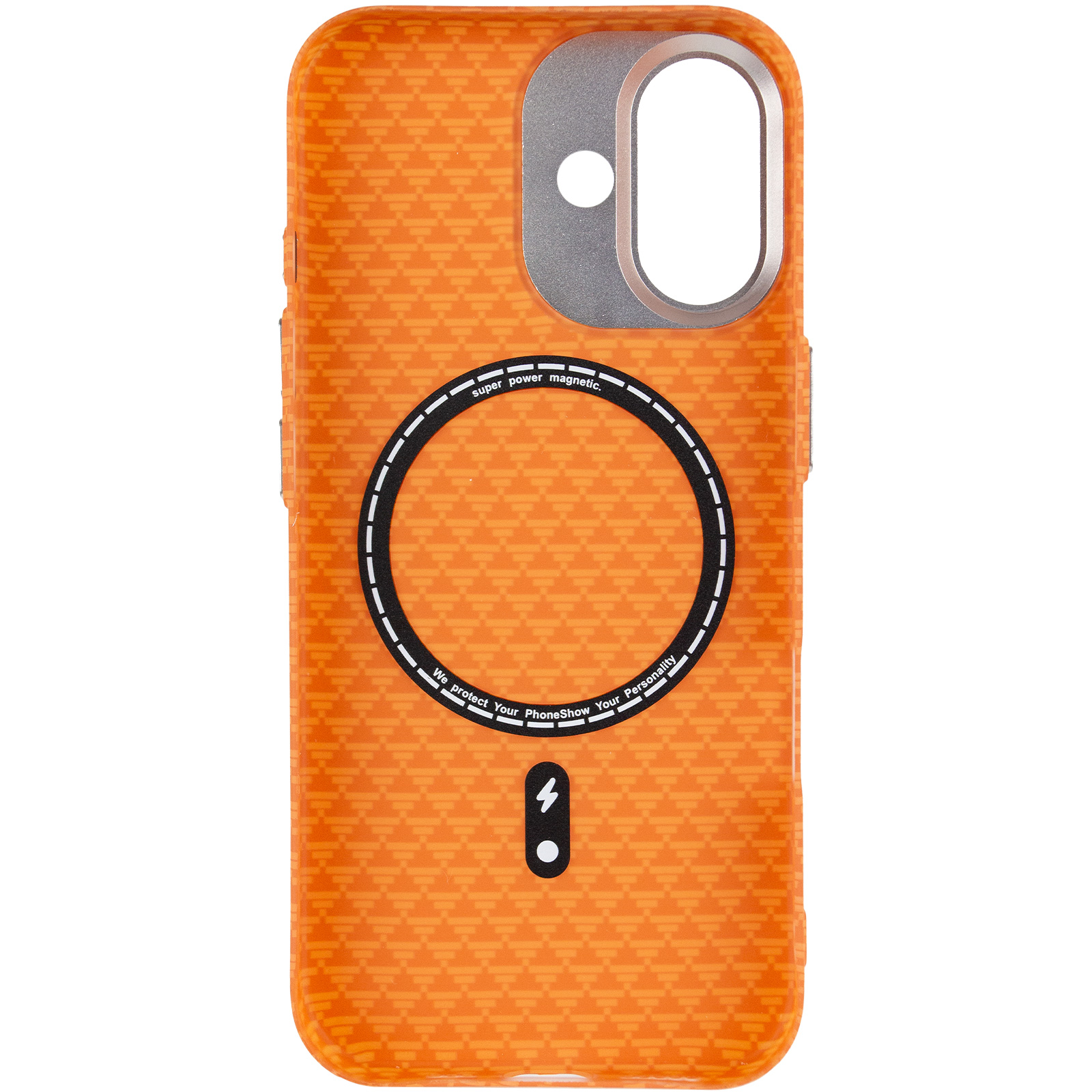Чехол TPU+PC KVZV Triangular Pattern with Magnetic Fit для Apple iPhone 17 (6.3"), Orange 2, TPU+PC, купить оптом с доставкой