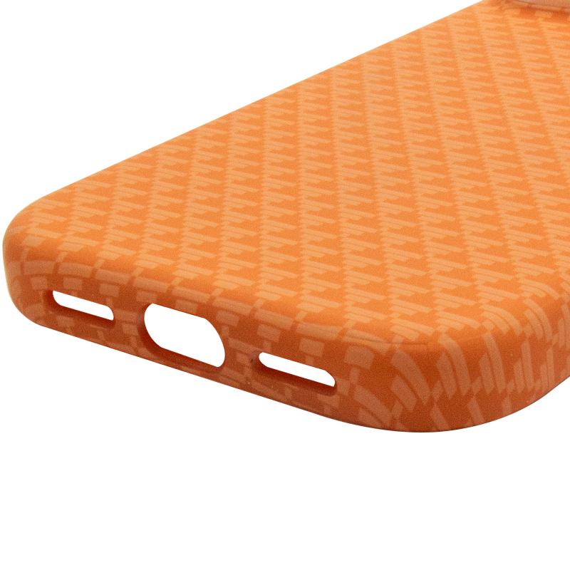 Чехол TPU+PC KVZV Triangular Pattern with Magnetic Fit для Apple iPhone 17 (6.3"), Orange 4, TPU+PC, купить оптом с доставкой