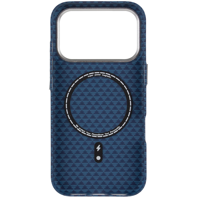 Чехол TPU+PC KVZV Triangular Pattern with Magnetic Fit для Apple iPhone 17 Pro / 18 Pro (6.3"), Blue 2, TPU+PC, купить оптом с доставкой
