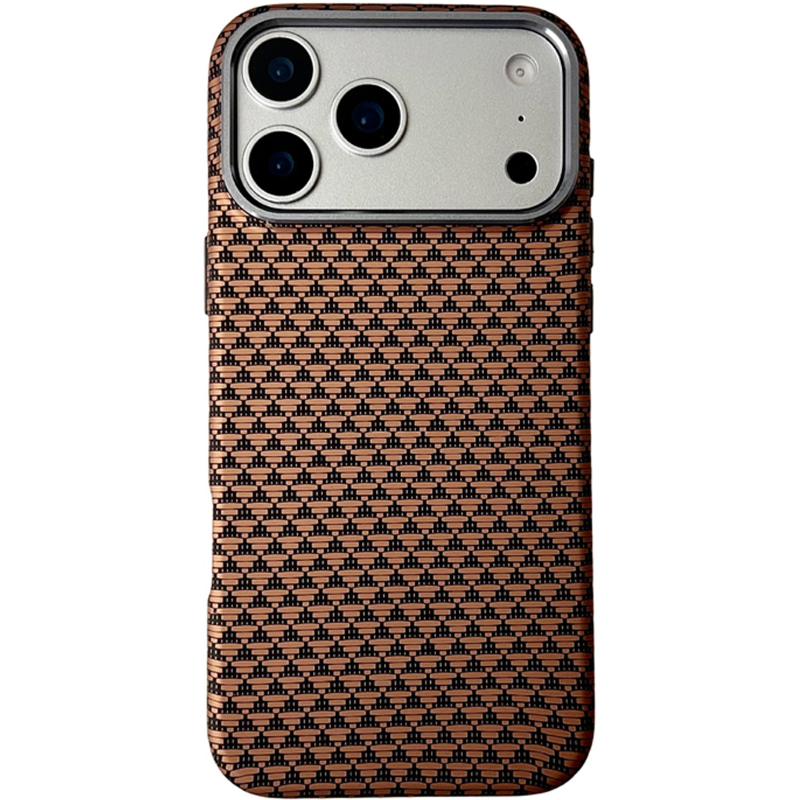 Чохол TPU+PC KVZV Triangular Pattern with Magnetic Fit для Apple iPhone 17 Pro / 18 Pro (6.3"), Khaki, купити оптом з доставкою