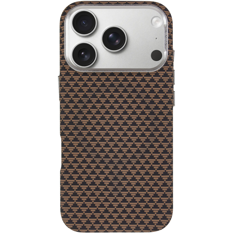 Чехол TPU+PC KVZV Triangular Pattern with Magnetic Fit для Apple iPhone 17 Pro / 18 Pro (6.3"), Khaki 1, TPU+PC, купить оптом с доставкой