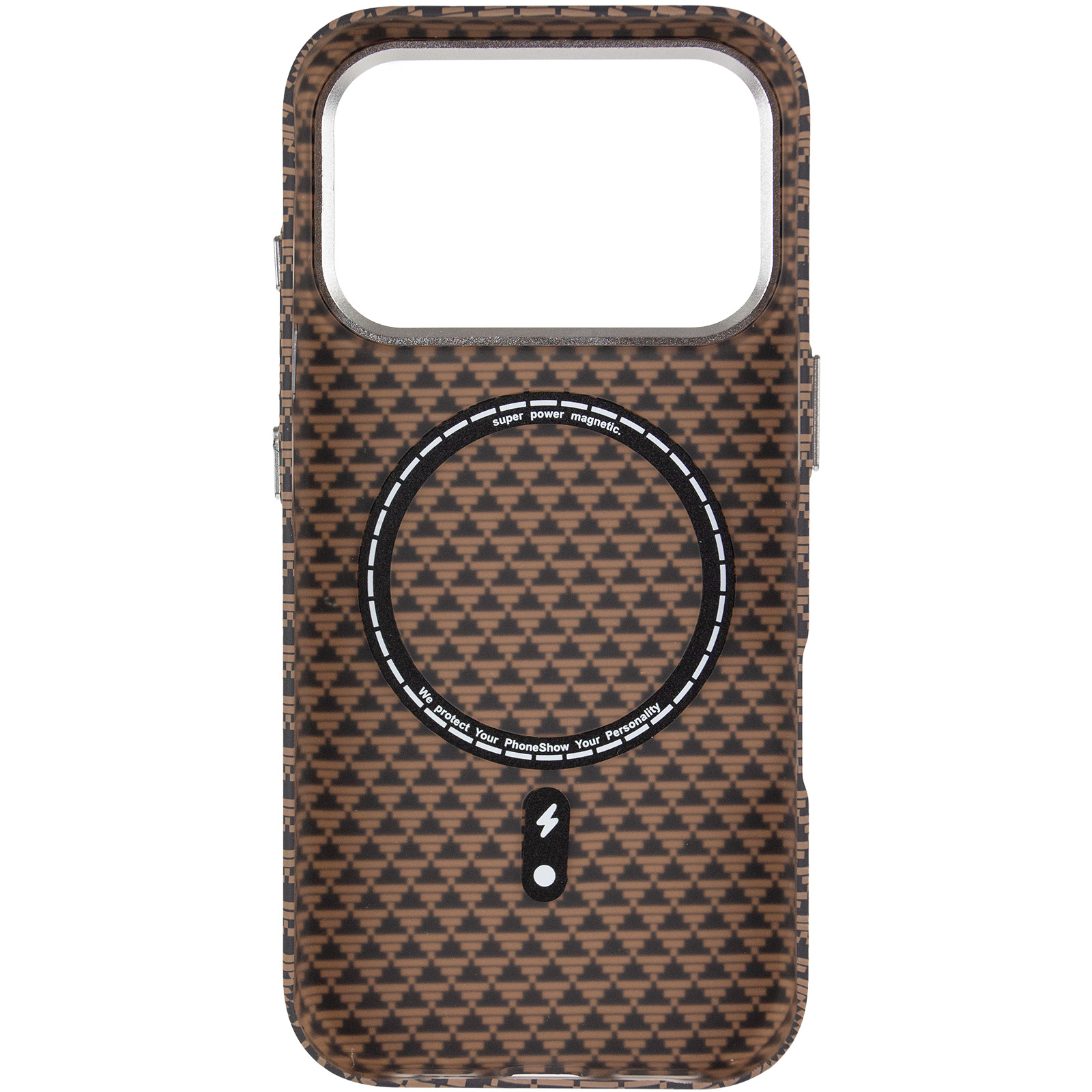 Чехол TPU+PC KVZV Triangular Pattern with Magnetic Fit для Apple iPhone 17 Pro / 18 Pro (6.3"), Khaki 2, TPU+PC, купить оптом с доставкой