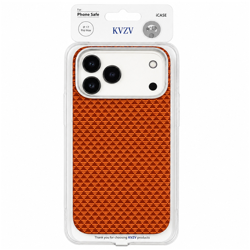 Чохол TPU+PC KVZV Triangular Pattern with Magnetic Fit для Apple iPhone 17 Pro / 18 Pro (6.3"), Orange 1, купити оптом з доставкою