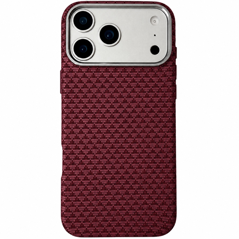 Чохол TPU+PC KVZV Triangular Pattern with Magnetic Fit для Apple iPhone 17 Pro / 18 Pro (6.3"), Red, купити оптом з доставкою