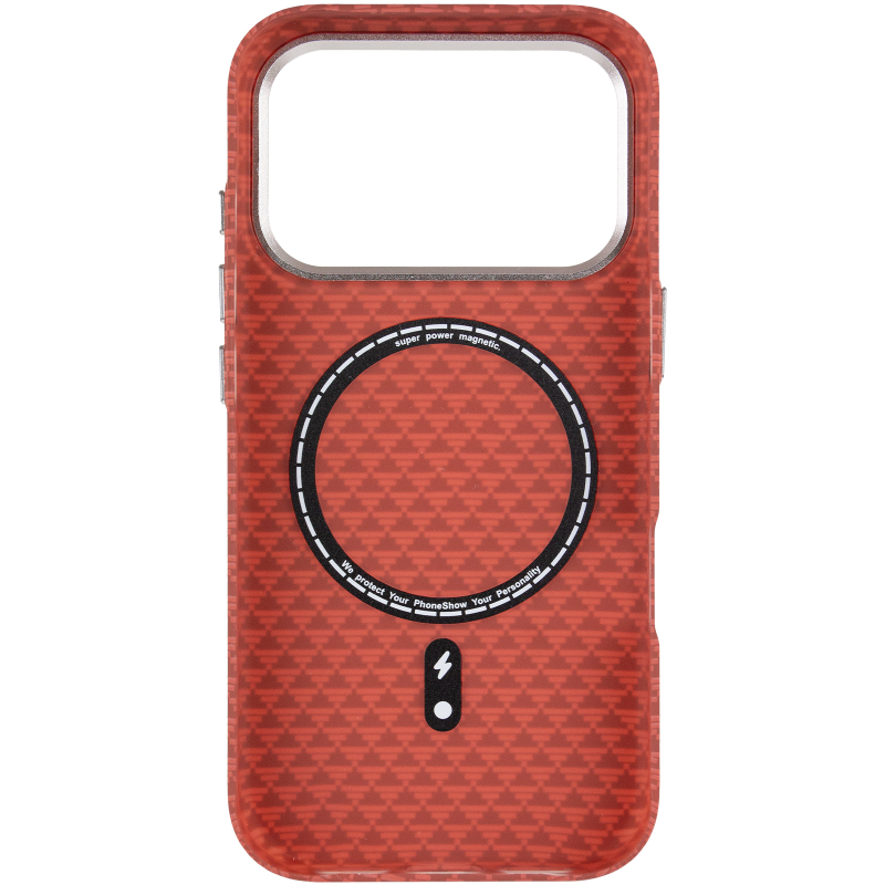 Чехол TPU+PC KVZV Triangular Pattern with Magnetic Fit для Apple iPhone 17 Pro / 18 Pro (6.3"), Red 2, TPU+PC, купить оптом с доставкой