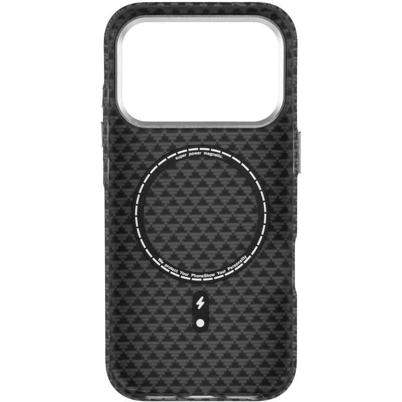 Чехол TPU+PC KVZV Triangular Pattern with Magnetic Fit для Apple iPhone 17 Pro Max / 18 Pro Max 6.9, Black 3, TPU+PC, купить оптом с доставкой