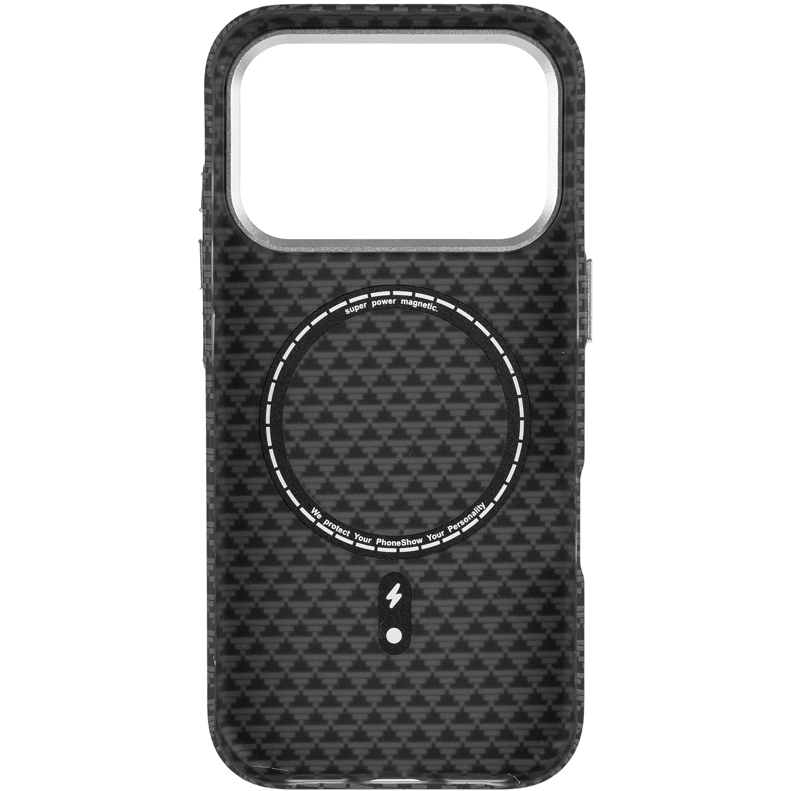 Чехол TPU+PC KVZV Triangular Pattern with Magnetic Fit для Apple iPhone 17 Pro Max / 18 Pro Max 6.9, Black 3, TPU+PC, купить оптом с доставкой