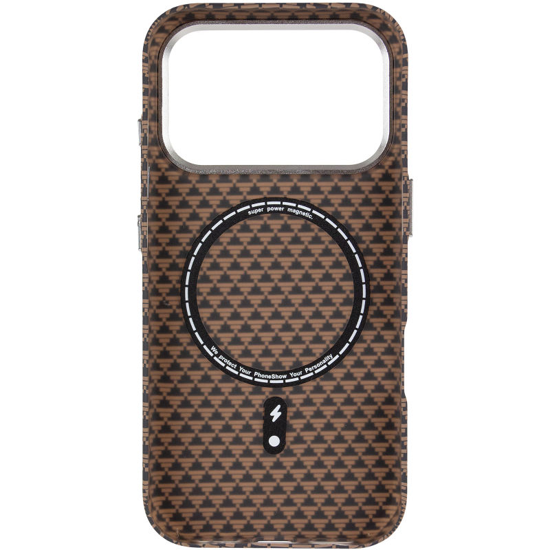Чехол TPU+PC KVZV Triangular Pattern with Magnetic Fit для Apple iPhone 17 Pro Max / 18 Pro Max 6.9, Khaki 2, TPU+PC, купить оптом с доставкой