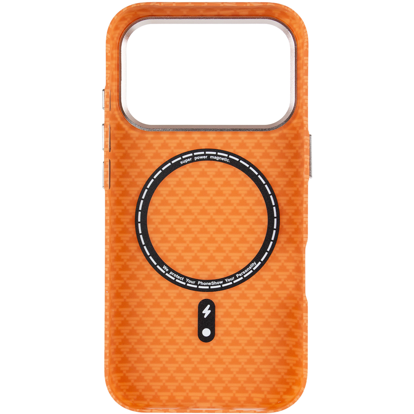 Чехол TPU+PC KVZV Triangular Pattern with Magnetic Fit для Apple iPhone 17 Pro Max / 18 Pro Max 6.9, Orange 2, TPU+PC, купить оптом с доставкой