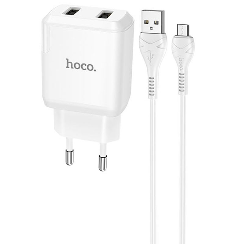 МЗП HOCO N7 (2USB/2,1A) + USB - MicroUSB дивитися фото №1