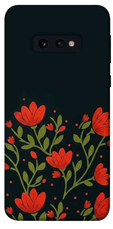 Чехол itsPrint Червоний цвіт для Samsung Galaxy S10e, love ukraine, купить оптом с доставкой
