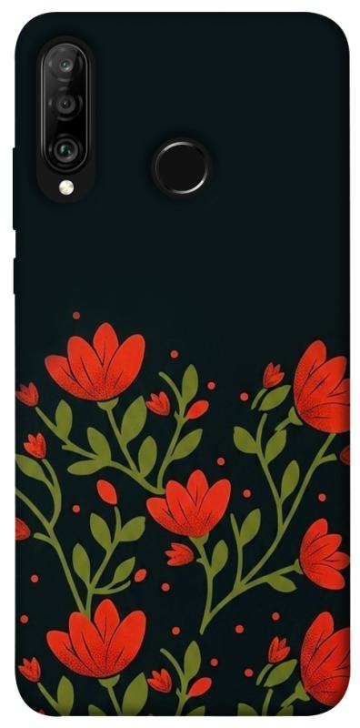 Чохол itsPrint Червоний цвіт для Huawei P30 lite, love ukraine, купити оптом з доставкою