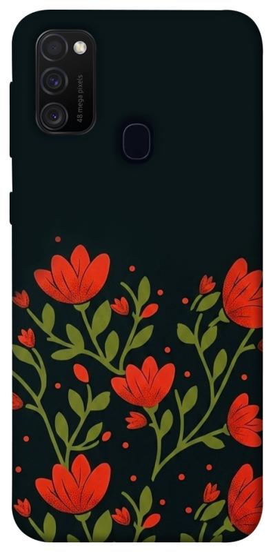 Чехол itsPrint Червоний цвіт для Samsung Galaxy M30s / M21, love ukraine, купить оптом с доставкой