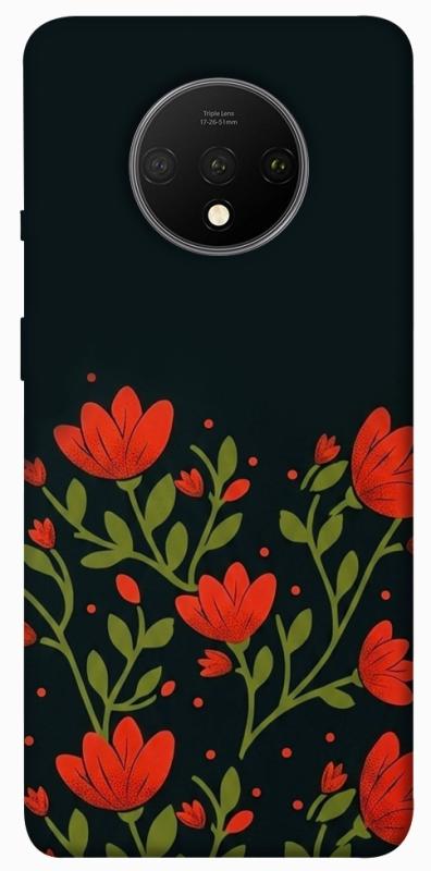 Чехол itsPrint Червоний цвіт для OnePlus 7T, love ukraine, купить оптом с доставкой