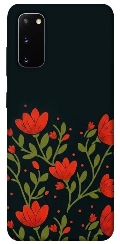 Чохол itsPrint Червоний цвіт для Samsung Galaxy S20, love ukraine, купити оптом з доставкою