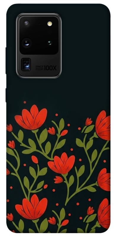 Чехол itsPrint Червоний цвіт для Samsung Galaxy S20 Ultra, love ukraine, купить оптом с доставкой