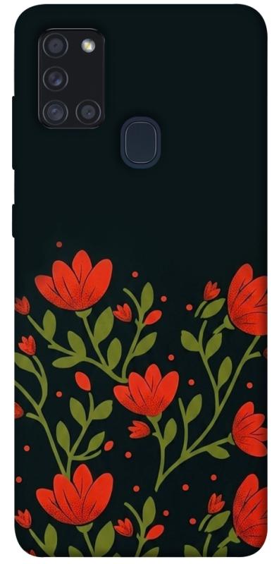 Чехол itsPrint Червоний цвіт для Samsung Galaxy A21s, love ukraine, купить оптом с доставкой